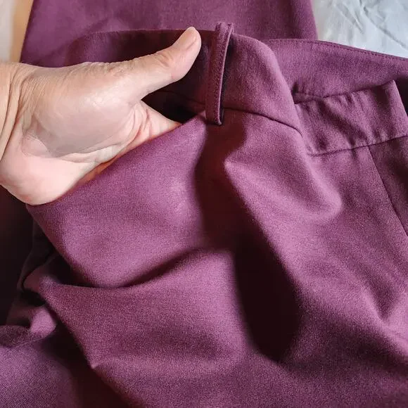 Liz‎ Claiborne NWT Emma maroon mid-rise slim leg ankle pants woman's size 24W - Picture 4 of 13
